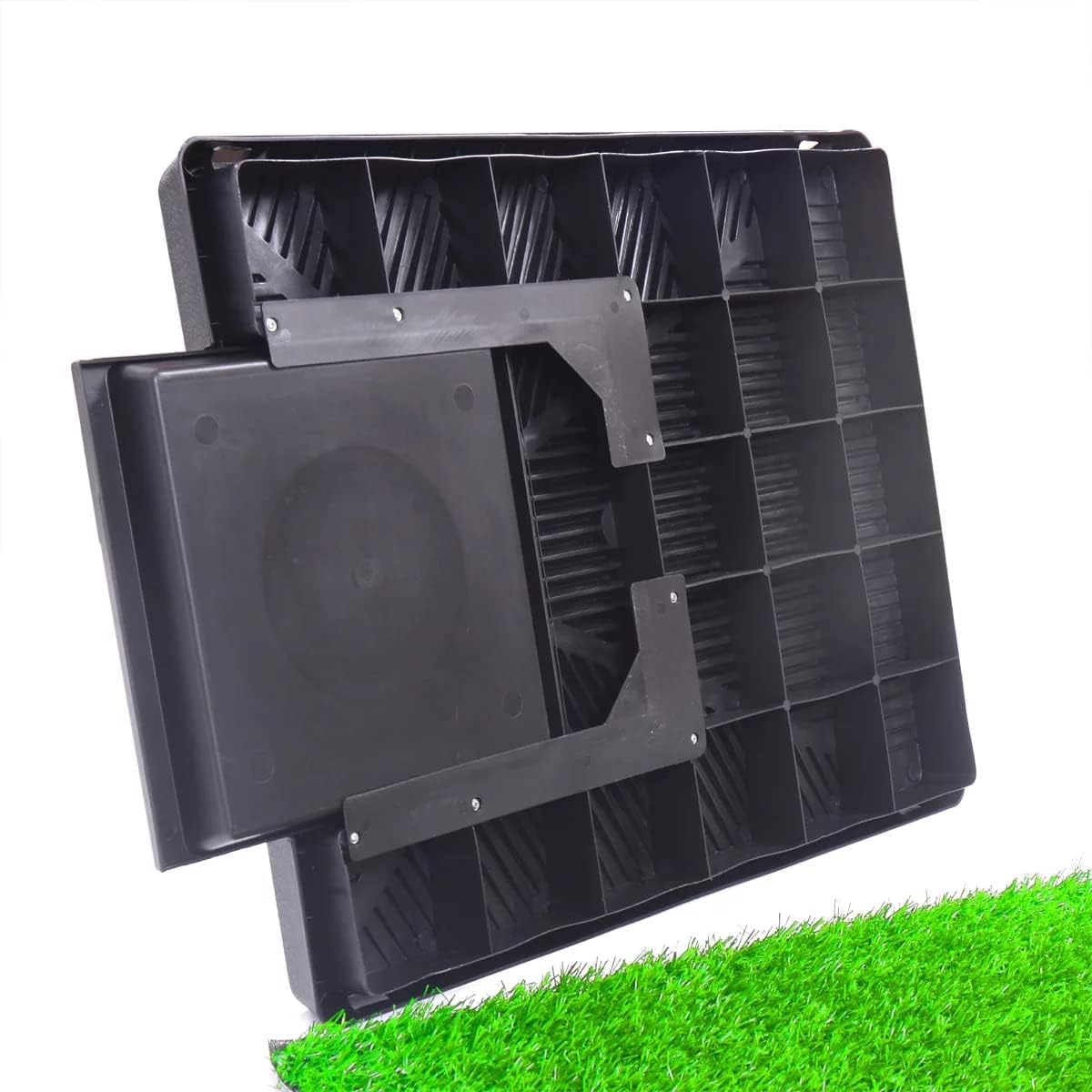 Dog Grass Pad with Tray, 25"×20" Indoor Dog Grass Potty for Puppy Training, Portable Dog Grass Pee Pad with Tray, Outdoor Pet Loo Artificial Grass Dog Porch Potty, Ideal for Small Medium Dogs